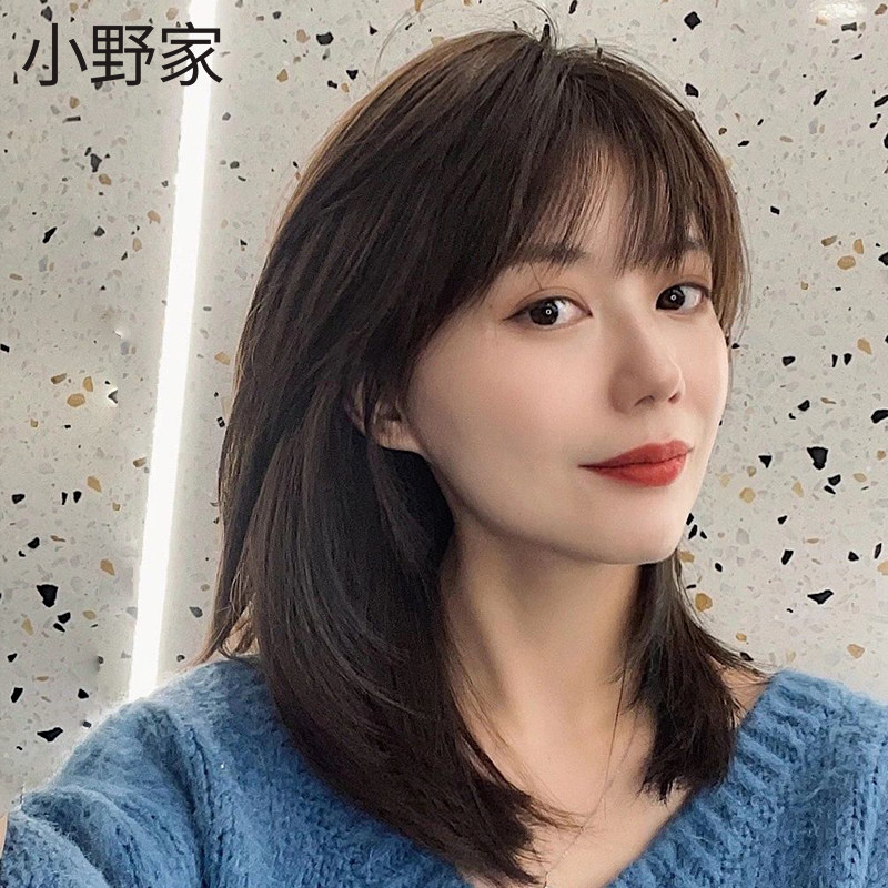 假发女空气刘海层次递针蕾丝锁骨发真人发丝漫画刘海梨花全头套式