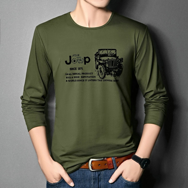 JPDUN官方旗舰店外套男士长袖t恤薄休闲打底衫特种兵军迷卫衣军绿