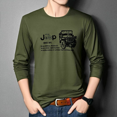 JPDUN官方旗舰店外套男士长袖t恤薄休闲打底衫特种兵军迷卫衣军绿
