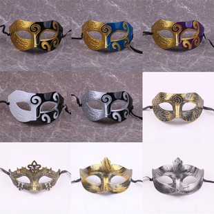 万圣节男爵王子半脸面具女成人复古舞会派对儿童复古晚会面具礼品