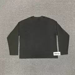 Make old leather embroidered logo long sleeved T-shirt