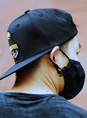 RG平沿帽薄款鸭舌帽男潮牌棒球帽女平檐帽男街舞帽子卡通嬉哈帽