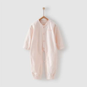 童泰婴儿立领开裆新生儿哈衣纯棉宝宝长袖连体衣春秋连身服 柔软