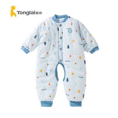 童泰秋冬立领开裆中厚连体外出服