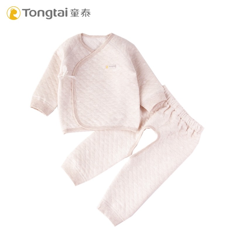 童泰秋冬新品新生儿衣服男女宝宝0-3月加厚保暖长袖系带和服套装