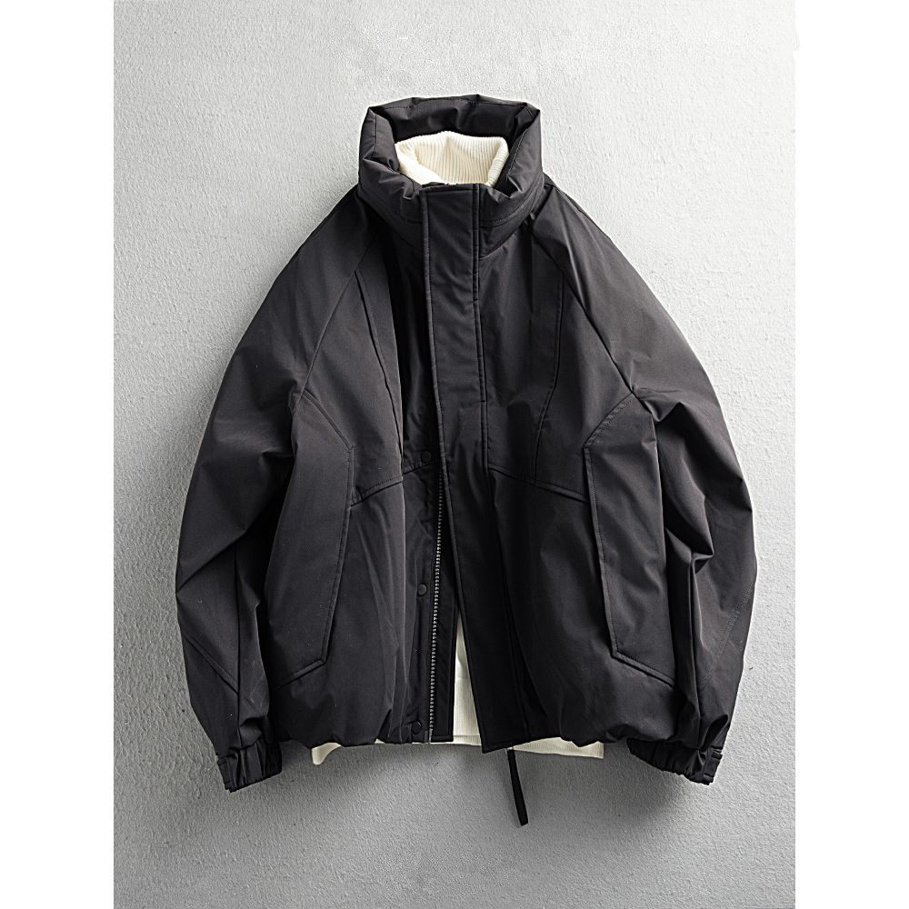 【CMZK】冬 日系极简轻奢 90白鸭绒 立领老钱风羽绒服外套保暖 男