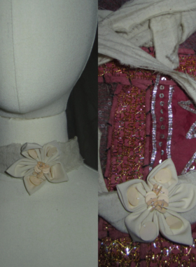 手撕玫瑰花颈带温柔森系气质项链choker系脖颈花手腕花配饰腰带