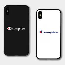 潮牌苹果iphonexs手机壳6s简约文字冷淡冠军Xsmax软6plus套7外壳8
