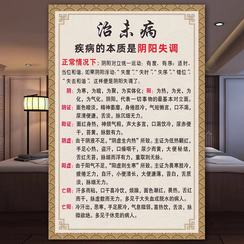治未病海报中医养生馆装饰画中医文化五行理疗经络拔罐推拿挂图