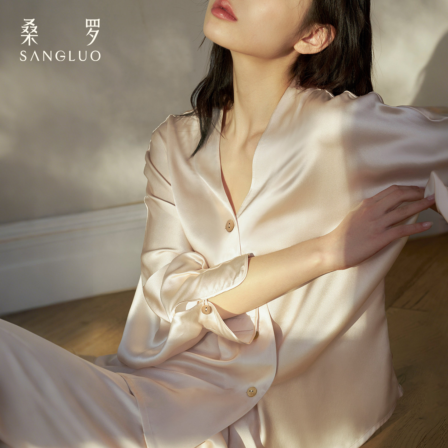 东方禅意』桑罗新中式真丝睡衣套装100%桑蚕丝长袖家居服可外穿