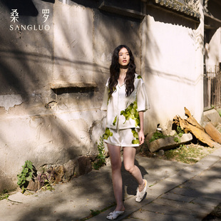 可外穿家居服情侣款 桑罗葡萄系列真丝睡衣女士短套装 25年春夏新品