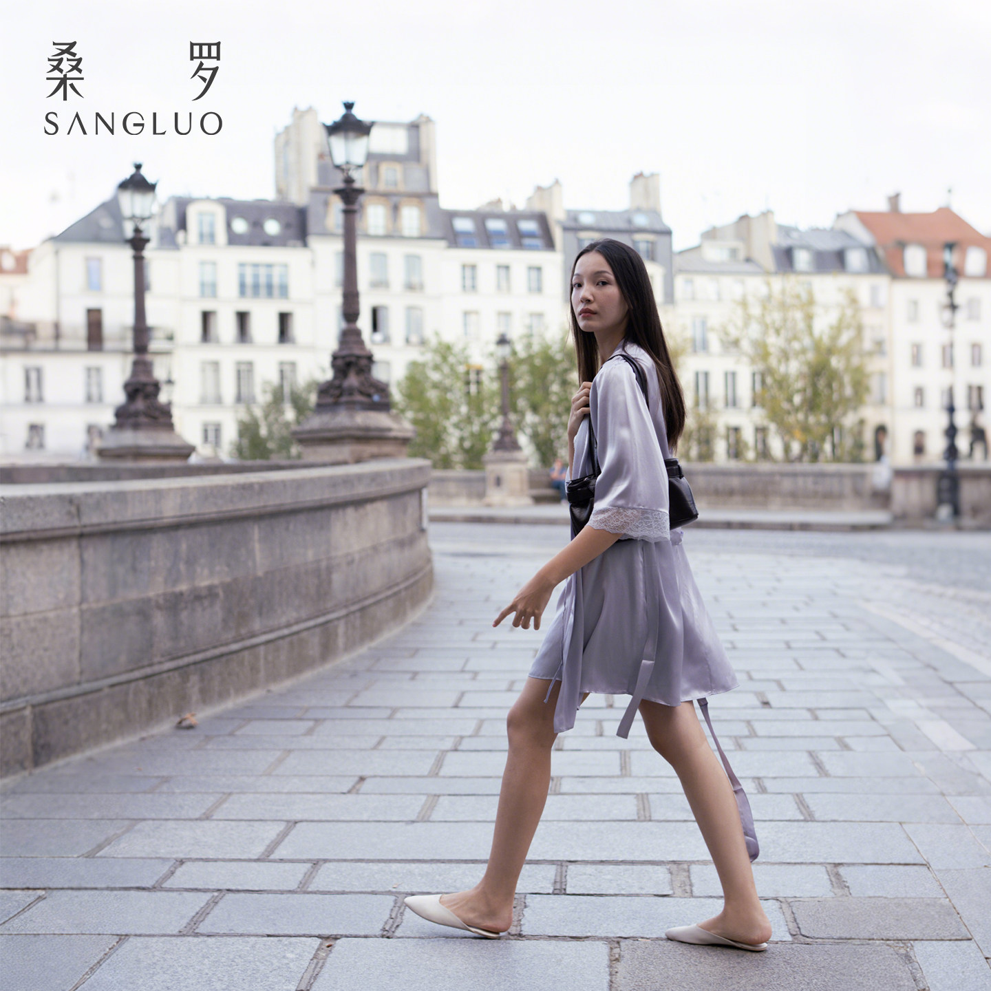 法式性感』100%桑蚕丝睡裙2件套