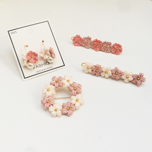 么么鱼手工diy编织材料包&成品定制 耳环发夹饰品送新手视频教程