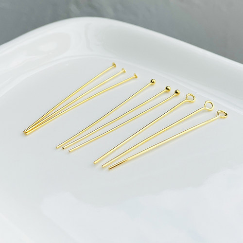 纯铜镀18k9字针串珠饰品金属材料