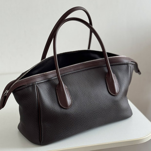 2025新款 TC头层牛皮小托特包alger简约撞色手提包通勤包 真皮女包