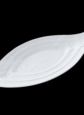 鱼盘家用新款创意北欧商用餐厅大号长方形网红鱼形盘装鱼蒸鱼盘子