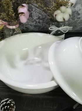 汤碗大号白碗陶瓷汤盆圆形饭店餐具酒店加厚大号汤碗汤盆汤古家用