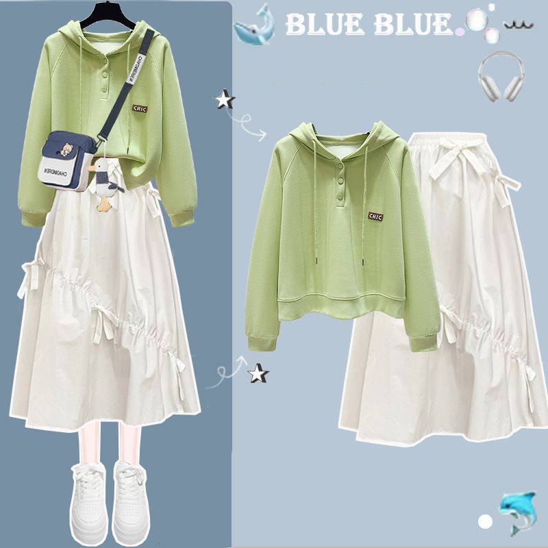 巨好看时尚套装女春秋多巴胺学院风洋气连帽卫衣超仙半身裙两件套,女装/女士精品,时尚套装,淘宝优惠券,粉丝福利购,淘宝优惠卷