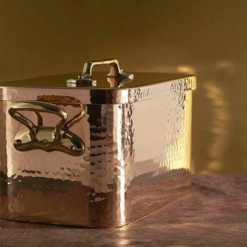 法国产 Mauviel 传统系列特厚热镀锡紫铜长方炖锅