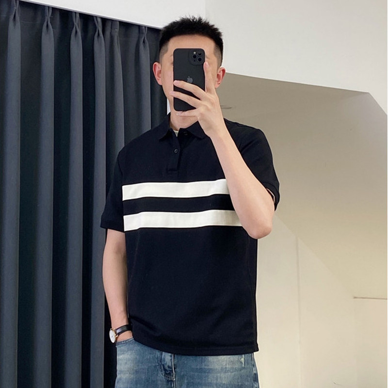 拼色polo衫男短袖T恤男士新款潮流百搭翻领夏季半袖上衣潮T343P35，男装Polo衫，星座1013-2