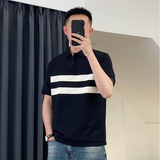 拼色polo衫男短袖T恤男士新款潮流百搭翻领夏季半袖上衣潮T343P35，男装Polo衫，星座1013-2