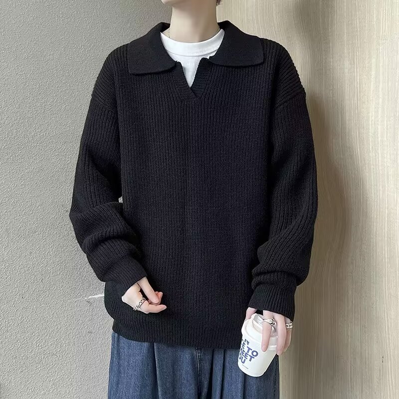 休闲长袖青少年美式复古潮牌宽松翻领针织衫毛衣常规秋季M5715P55，男装针织衫/毛衣，星座1013-2