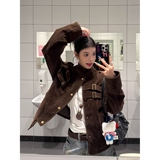 美式cleanfit拼接设计仿麂皮高级感夹克男女短宽早秋外套JK318P80，男装夹克，星座1013-2