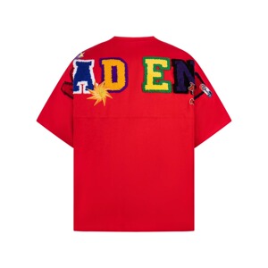 复古植绒刺绣字母短袖T恤男女夏季情侣高街宽松上衣T869P43，男装T恤，星座1013-2