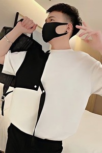 潮简约潮流短袖男时尚潮牌百搭夏季T恤圆领原宿青春流行T343P38