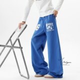 美式街头运动风慵懒宽松阔腿休闲裤男女字母印花直筒卫裤K8113P40，男装休闲裤，星座1013-2