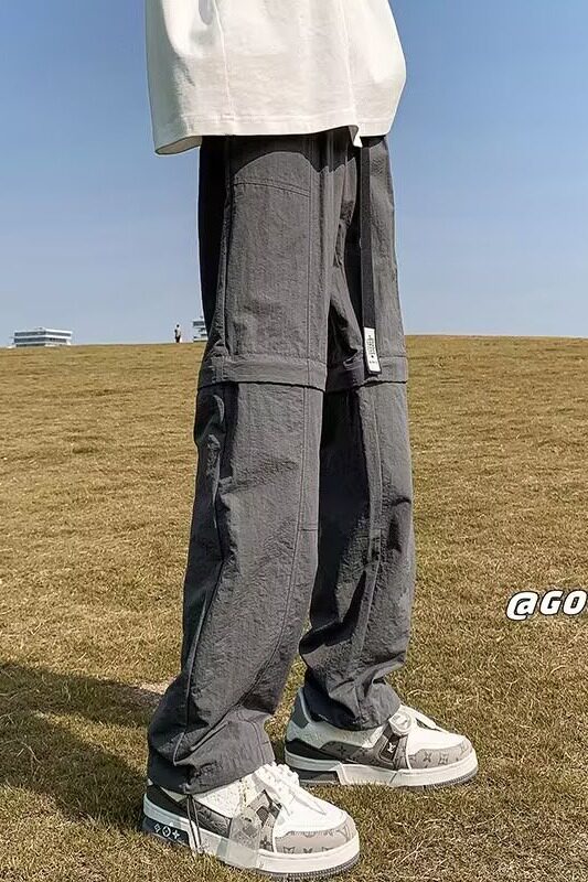 设计感可拆卸机能风休闲裤宽松直筒阔腿长裤薄款工装裤K851P58,男装休闲裤,星座1013-2