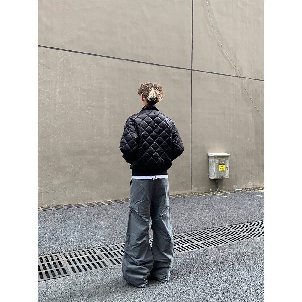 嘻哈风刺绣珍珠菱格棉服夹克男复古街头休闲加厚保暖外套MY933P95,男装棉衣,星座1013-2