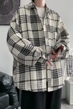 黑白格子小香风外套男秋冬款潮牌痞帅感男装oversize夹克F371P60，男装衬衫，星座1013-2