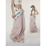 美式复古运动裤女秋季街头嘻哈跳舞宽松直筒阔腿休闲裤K607P45，女装休闲裤，星座1013-2