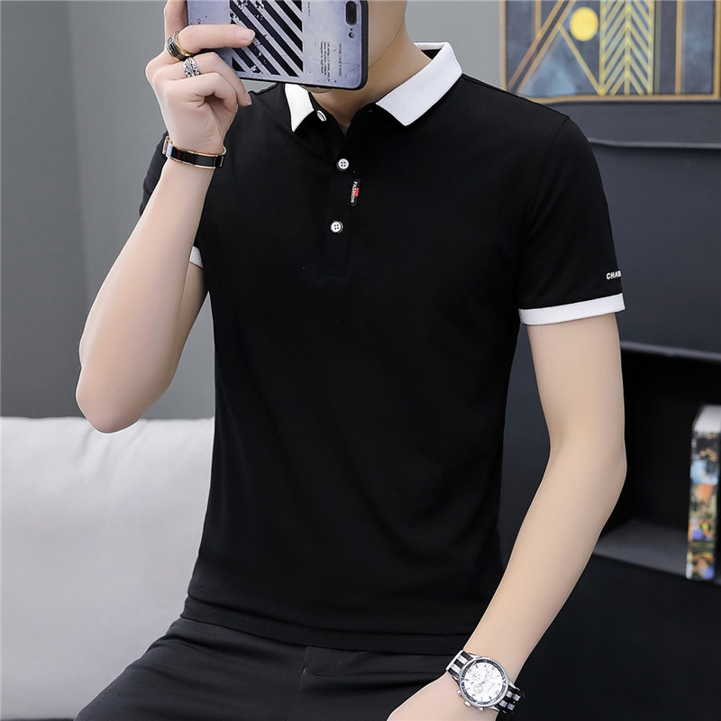 95%棉青少年男士POLO衫男装翻领短袖T恤莱卡棉汗衫夏款潮T909P38,男装Polo衫,星座1013-2