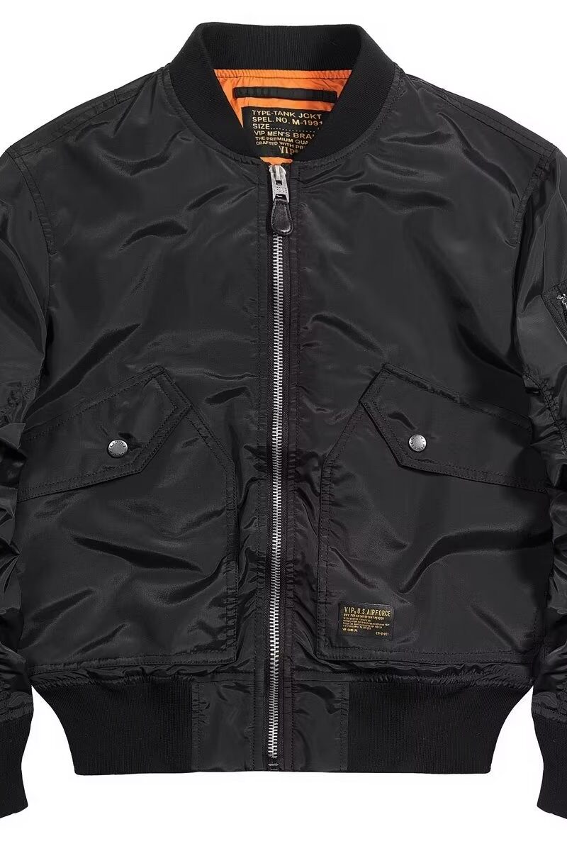 春秋季飞行员夹克男厚款棒球服休闲宽松复古工装外套男潮JK606P65图片