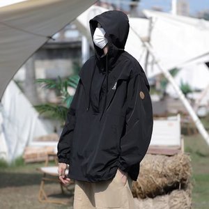 秋季港风个性卫衣男士青少年宽松连帽冲锋衣休闲时尚外套 W25P60图片