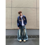 美式复古街头高级感哈灵顿夹克秋季刺绣外套上衣潮牌男女JK308P68，男装夹克，星座1013-2