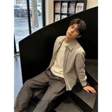 日系翻领灰白格子长袖衬衫男生秋季宽松休闲开衫上衣外套C01P45，男装衬衫，星座1013-2
