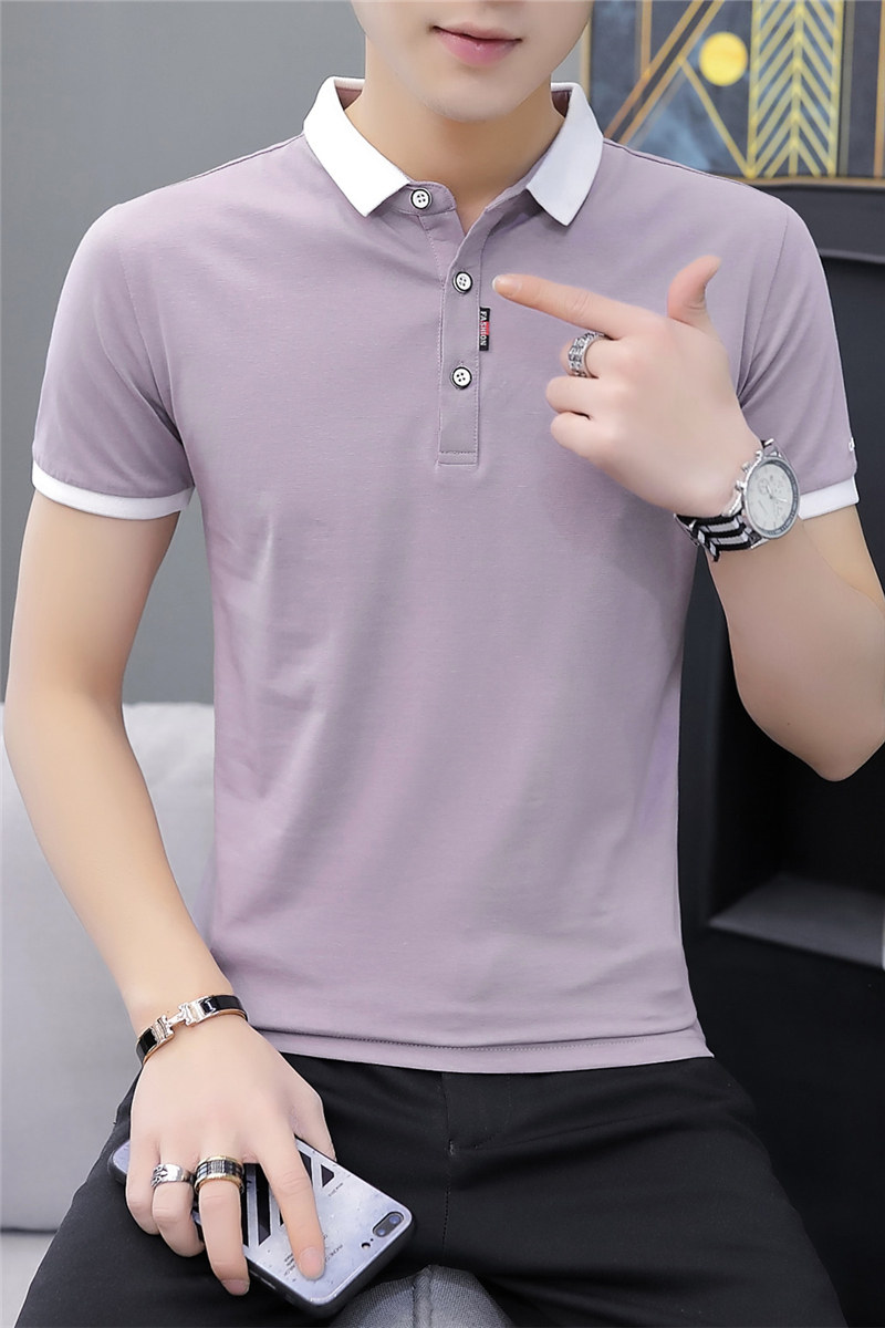 95%棉青少年男士POLO衫男装翻领短袖T恤莱卡棉汗衫夏款潮T909P38,男装Polo衫,星座1013-2