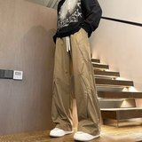 高街工装裤子男女潮牌设计感跳舞微喇叭裤宽松休闲长裤子K961P55，男装休闲裤，星座1013-2