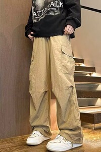 降落伞兵工装裤子男薄款速干裤潮牌美式复古机能冲锋裤 K960P48图片