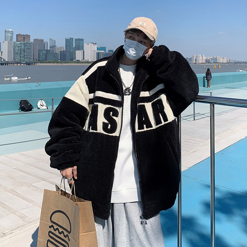 冬季青少年港风男士棉衣外套宽松休闲羊羔绒加绒棉服 MY886图片