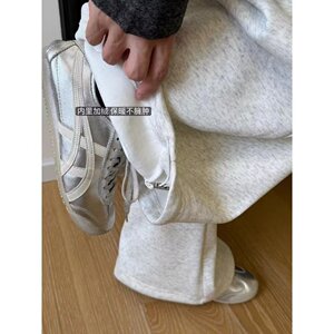 高街复古图腾印花飘带跳舞休闲裤男女cleanfit宽松弯刀裤K8109P48图片