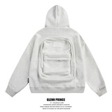 美式潮牌立体连帽开衫卫衣男春季小众设计感拉炼外套W293P65，男装卫衣，星座1013-2