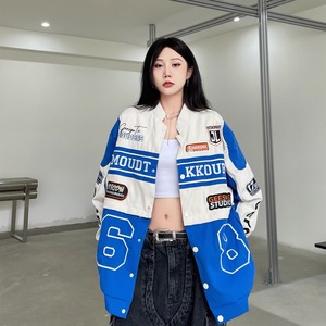 美式可拆式机车服外套男ins潮牌高街嘻哈情侣棒球服夹克JK380P55图片