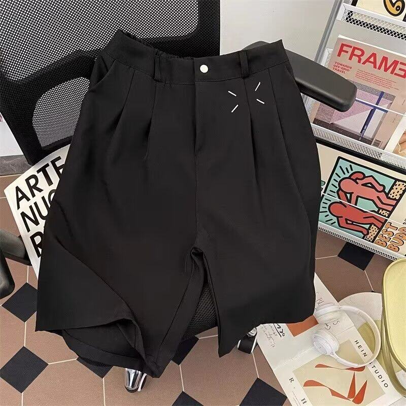 西装短裤男夏宽松新款直筒外穿中裤薄高腰a字休闲五分裤DK343P35，男装西裤，星座1013-2