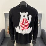 圣诞新年带围巾可爱猫咪毛衣套头女秋冬外穿宽松慵懒风M6532P55，男装针织衫/毛衣，星座1013-2