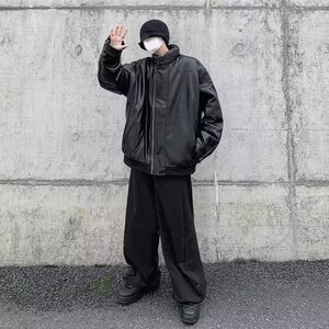 青春流行皮衣拉链潮冬季男立领新款宽松型休闲仿皮皮衣 PY891P98图片