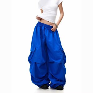 速干工装裤女夏季宽松胖mm防晒慵懒风冰丝运动阔腿裤子K8123P55，女装休闲裤，星座1013-2